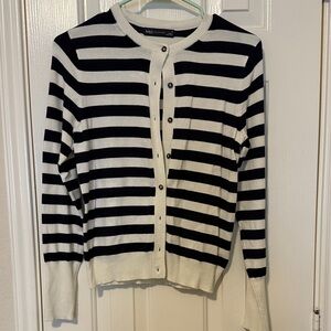 Marks & Spencer Navy and White Striped Cardigan